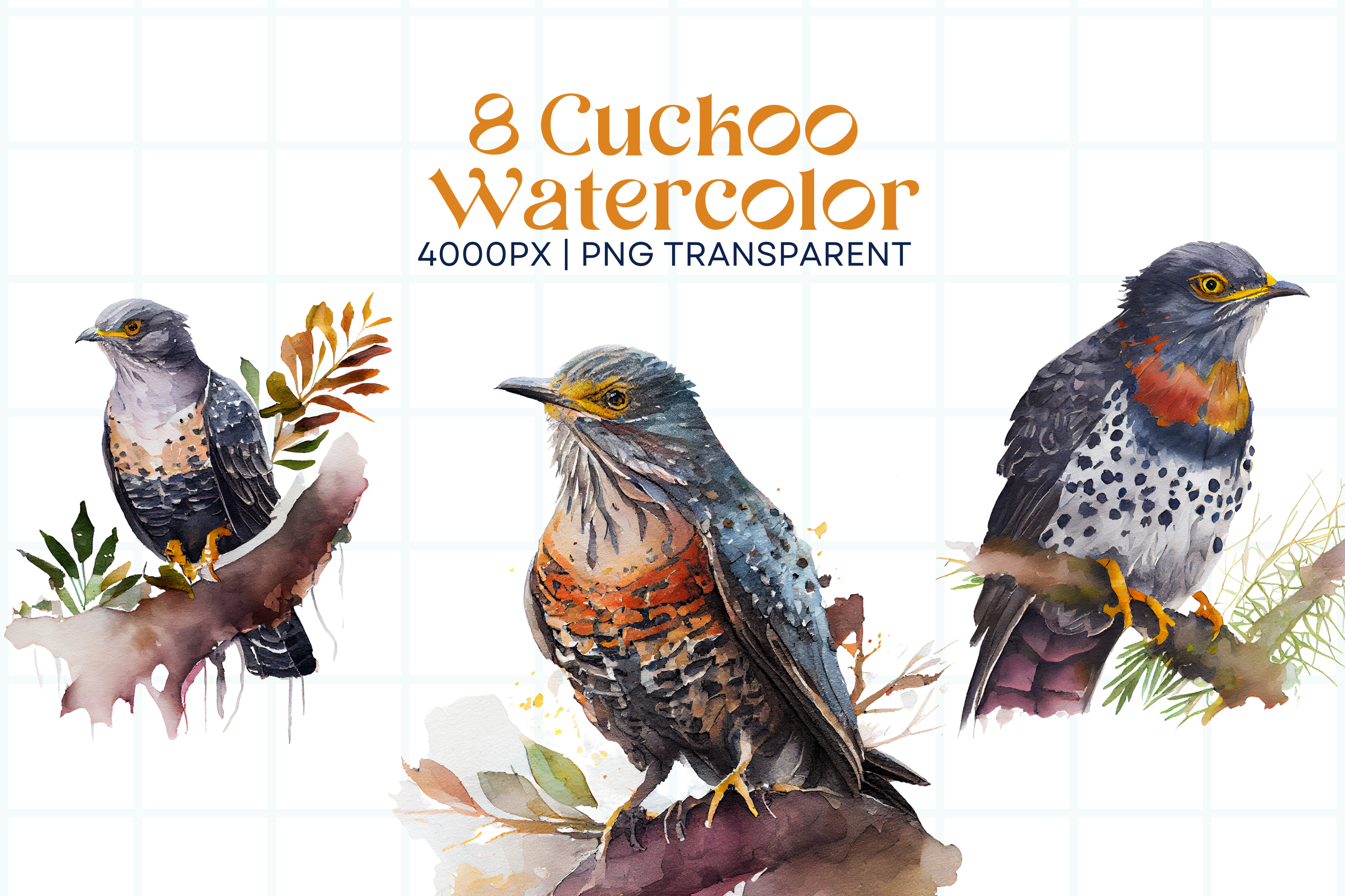 Cuckoo Watercolor Sublimation Bundle Graphic by akimtancreative ...