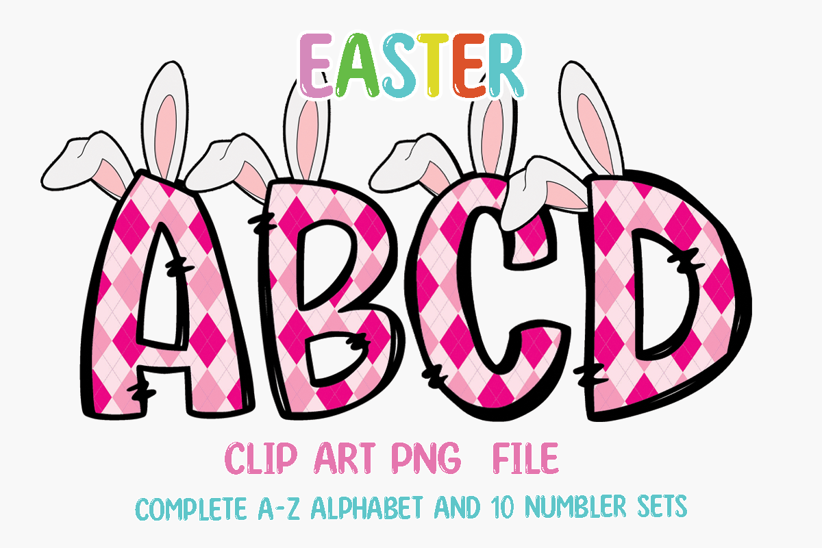 Easter Alphabet Sublimation Clipart PNG Graphic by YO Design · Creative ...