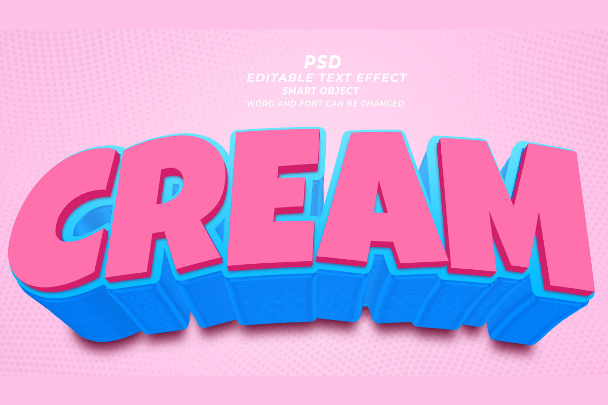PSD Cream 3d Editable Text Effect Graphic by TrueVector · Creative Fabrica