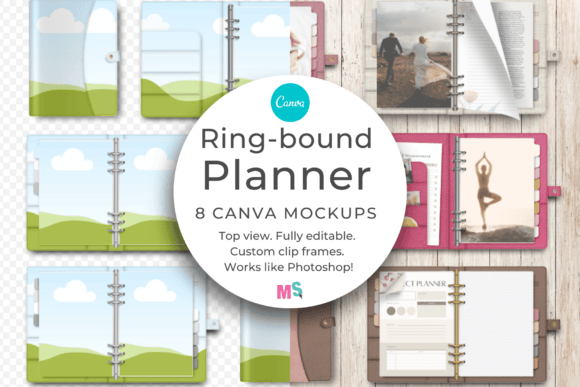 Ring-Bound Planner Mockup for Canva