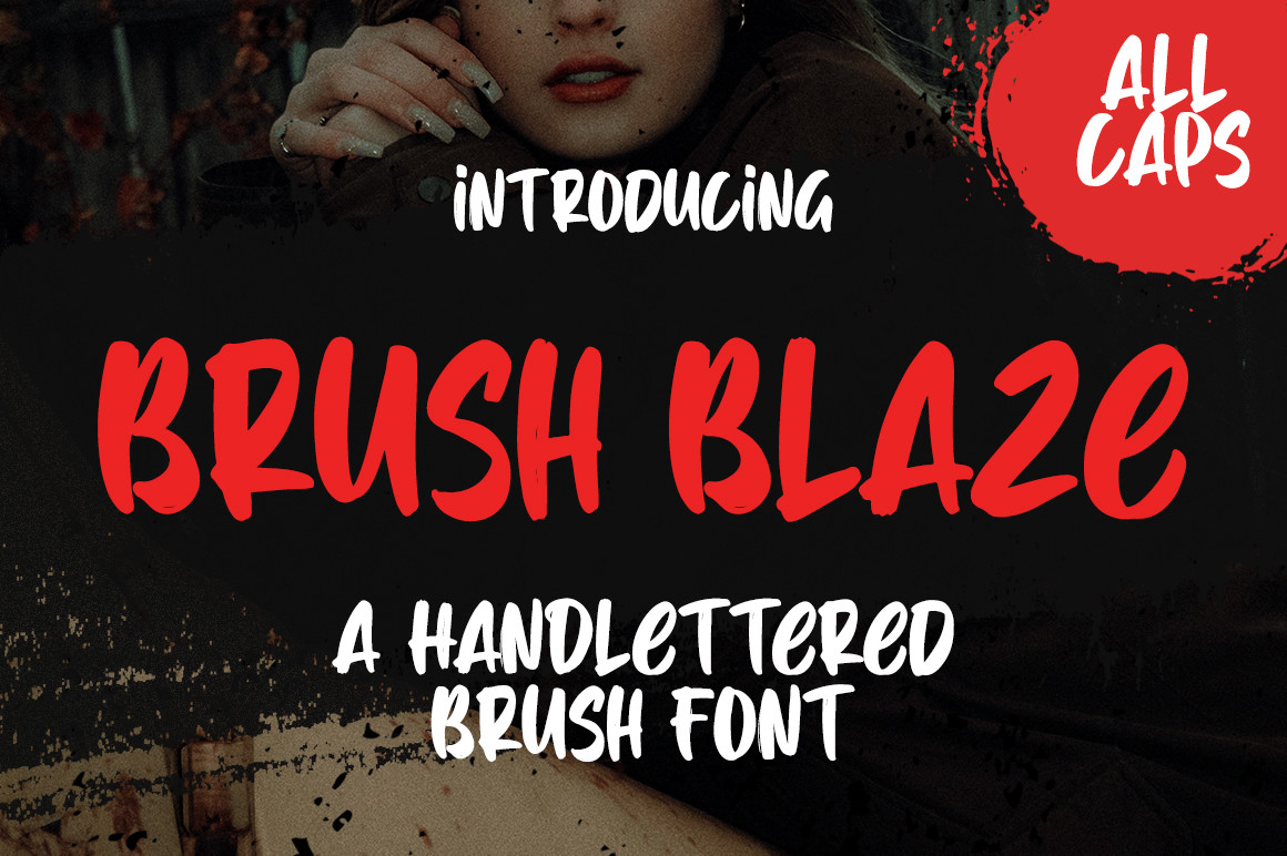 Brush Blaze font preview in a brush display style