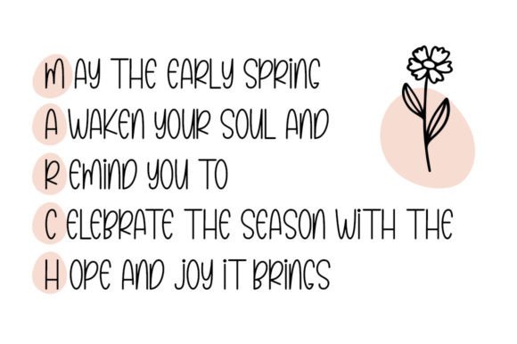 Pink March Font PNG with transparent background - Preview 1