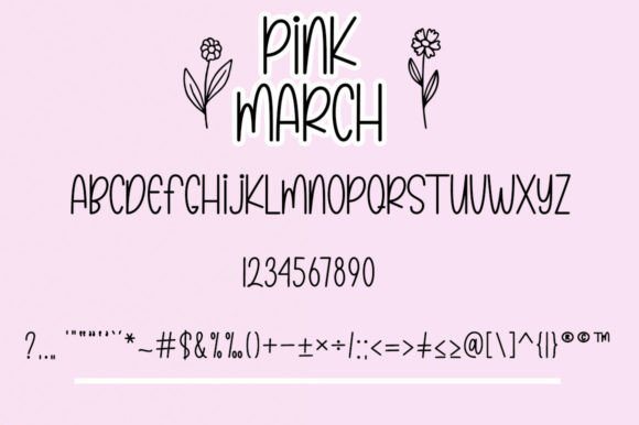 Pink March Font PNG with transparent background - Preview 5