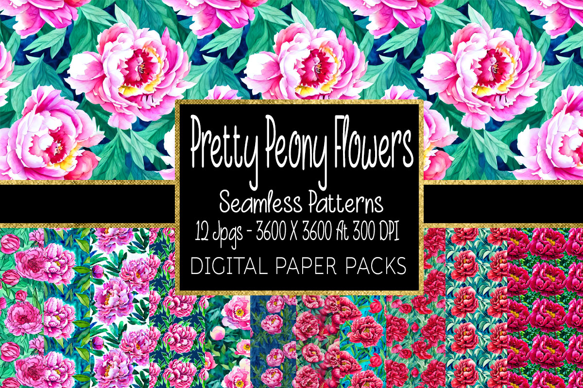 Pretty Peony Flower Graphic by Digital Paper Packs · Creative Fabrica