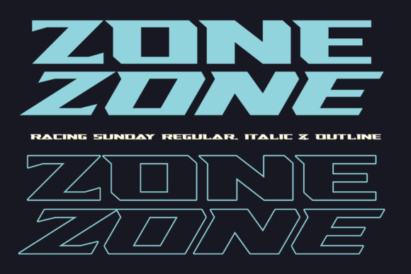 Racing Sunday Font PNG with transparent background - Preview 3