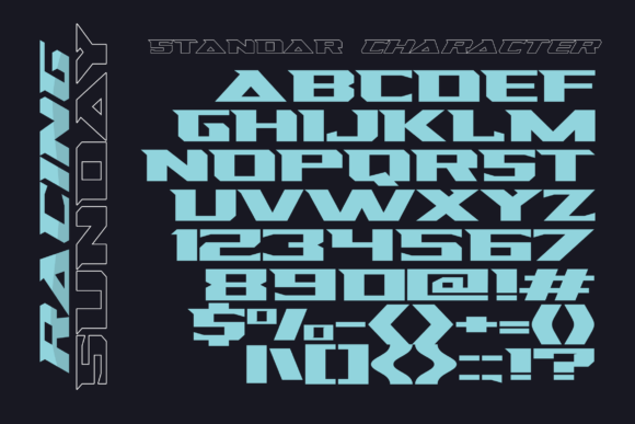Racing Sunday Font PNG with transparent background - Preview 4
