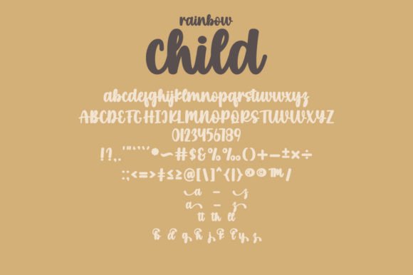 Rainbow Child Font PNG with transparent background - Preview 4