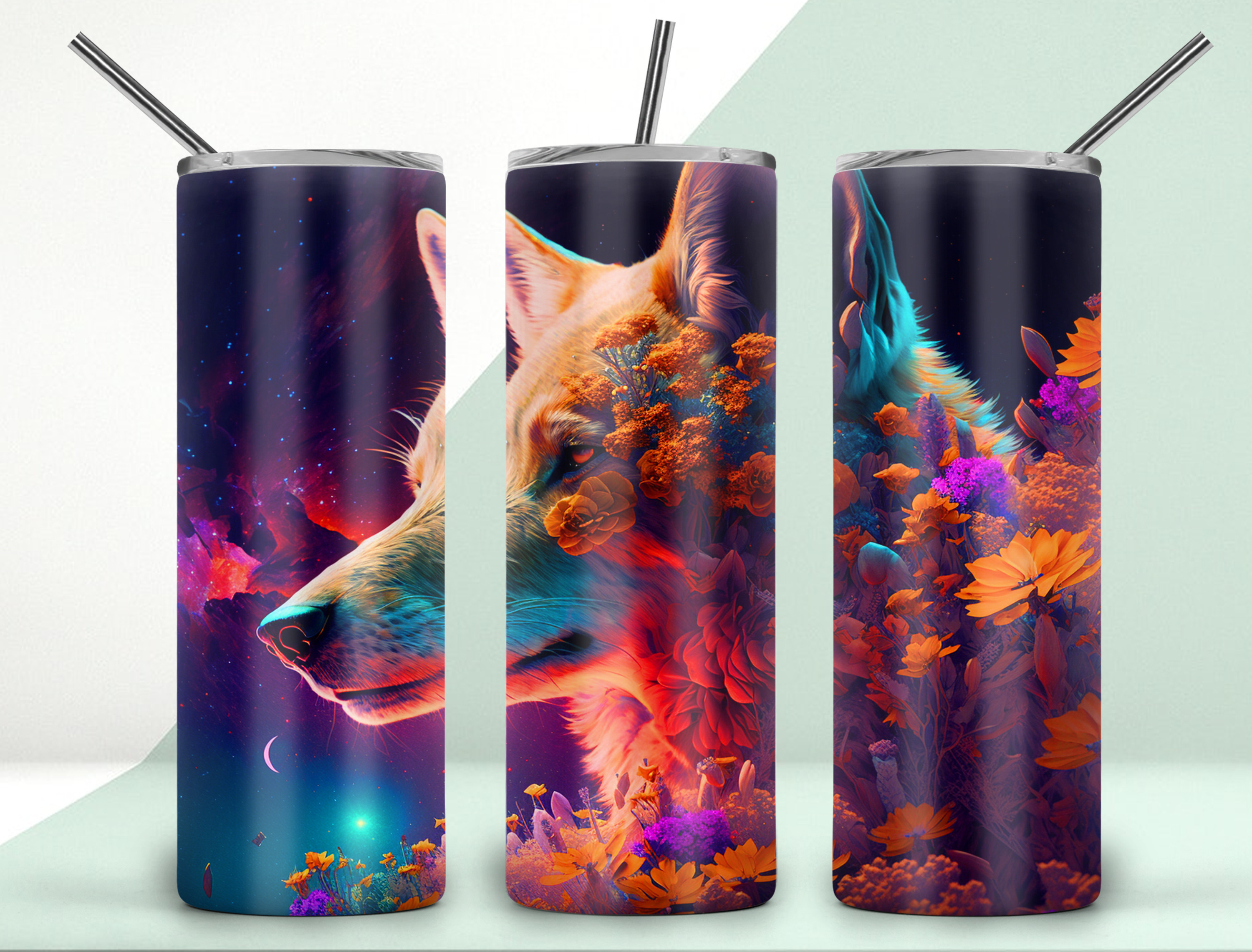 Space Wolf 20oz Tumbler Design Graphic by Carpentry HAT · Creative Fabrica