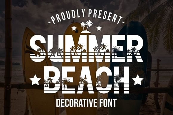 Preview specimen of Summer Beach decorative font