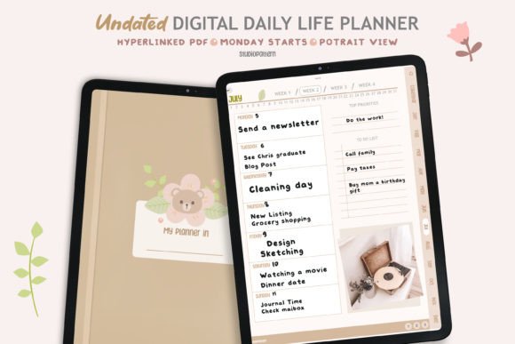 Undated Digital Daily Life Planner