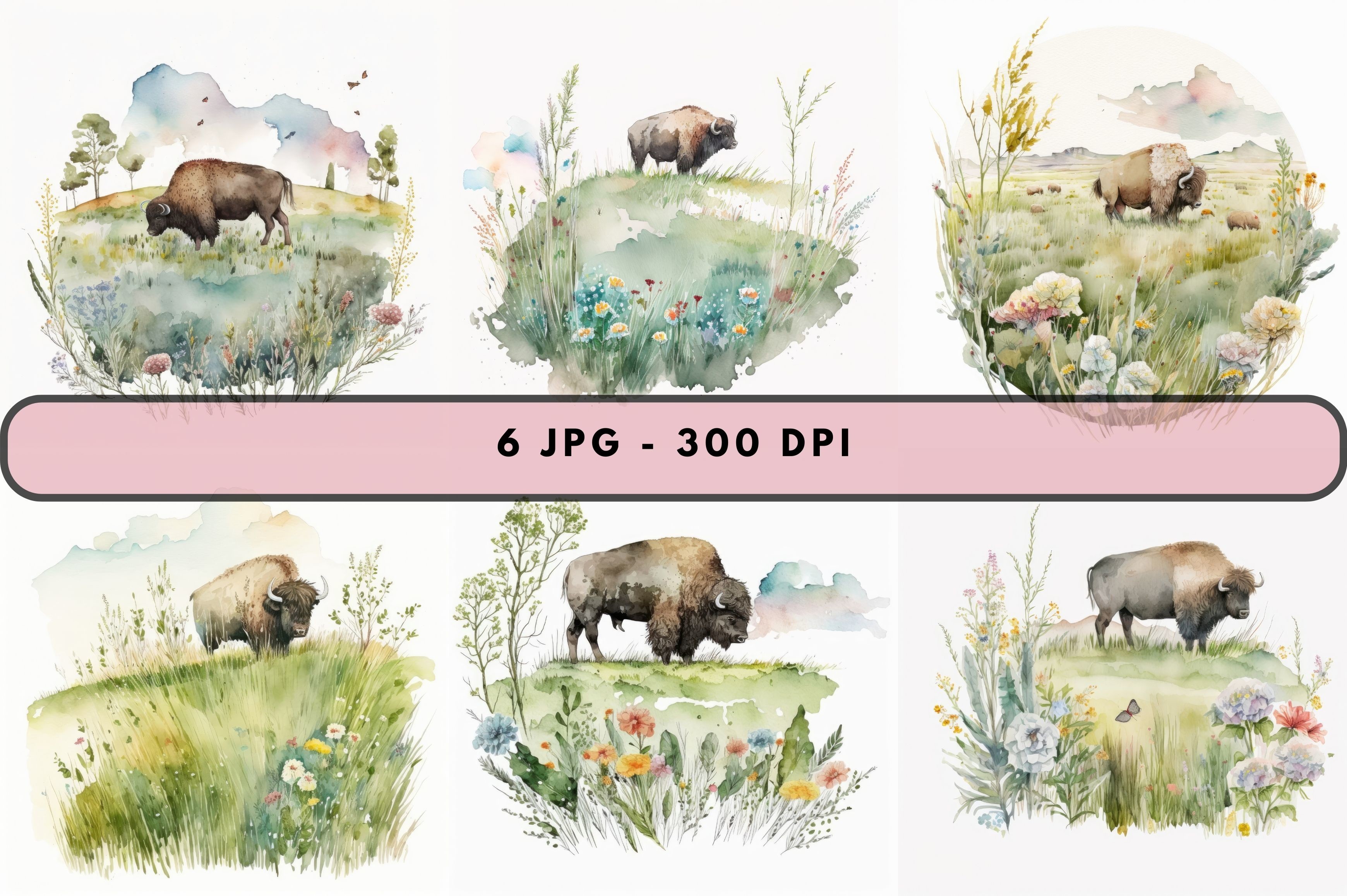 Watercolor Prairie Bundle Graphic by TNI House · Creative Fabrica