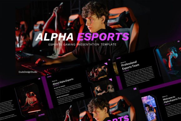 Preview of Alpha E-Sport Gaming PowerPoint Template sports presentation template