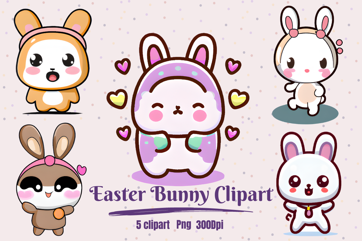 Cute Easter Bunny Clipart Graphic by Hamees Store · Creative Fabrica