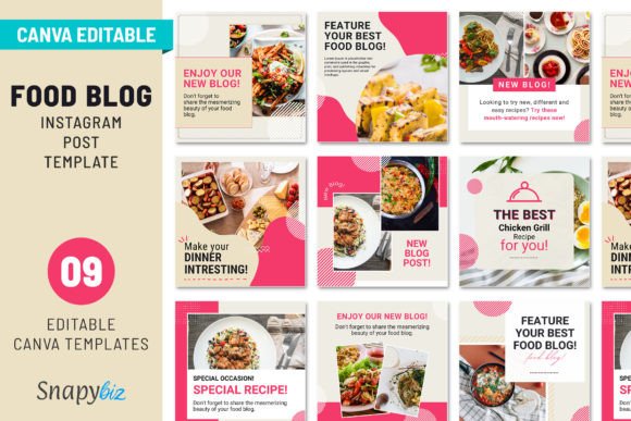 Food Instagram Canva Post Templates