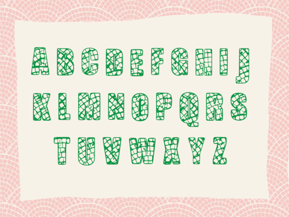 Pixel-mosaic Font PNG with transparent background - Preview 1