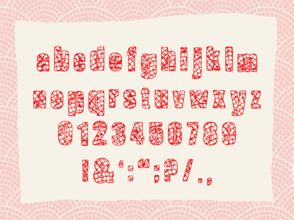 Pixel-mosaic Font PNG with transparent background - Preview 2