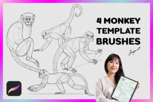 Procreate Monkey Stamp Graphic by FreyaArtProcreate · Creative Fabrica