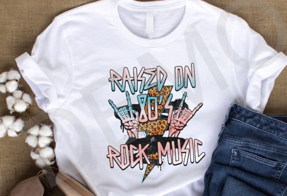 Raised on 80s Rock Music PNG Graphic T-shirt Designs By ThngphakJSC