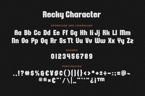 Recky Font PNG with transparent background - Preview 6
