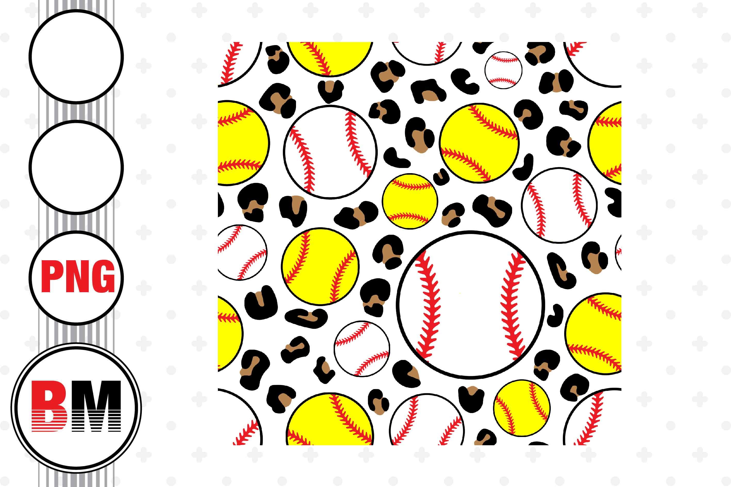 Softball Baseball Leopard Pattern Graphic by BMDesign · Creative Fabrica