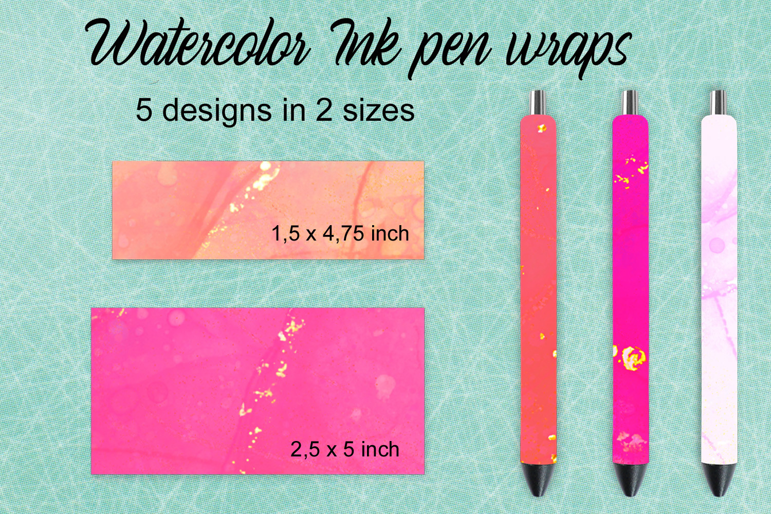 Watercolor Ink Pen Wraps Graphic by Andrea Kostelic · Creative Fabrica