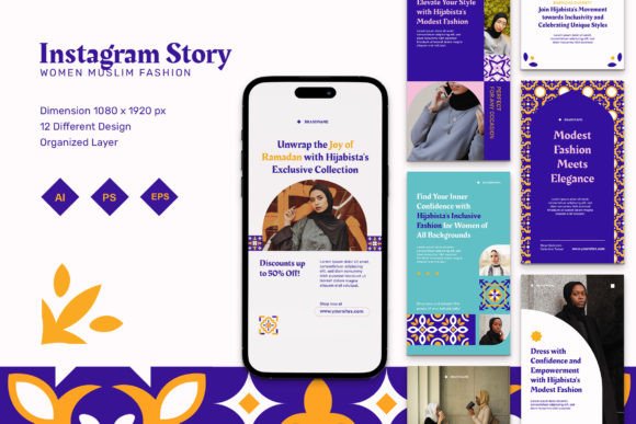 Women Muslim Fashion Instagram Story Graphics
