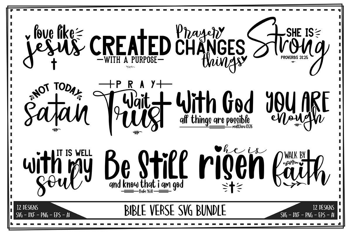 Bible Verse Svg Bundle Graphic by Craft Store · Creative Fabrica