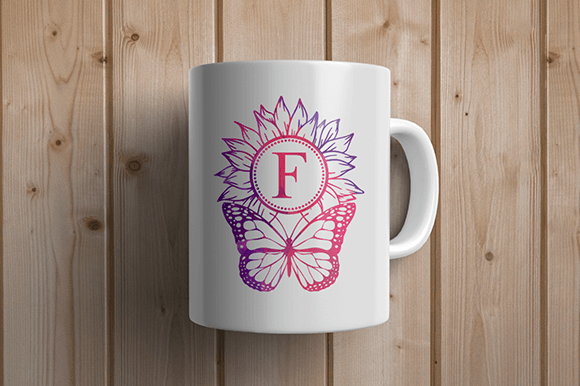 Butterfly Sunflower Monogram Font - Preview 1