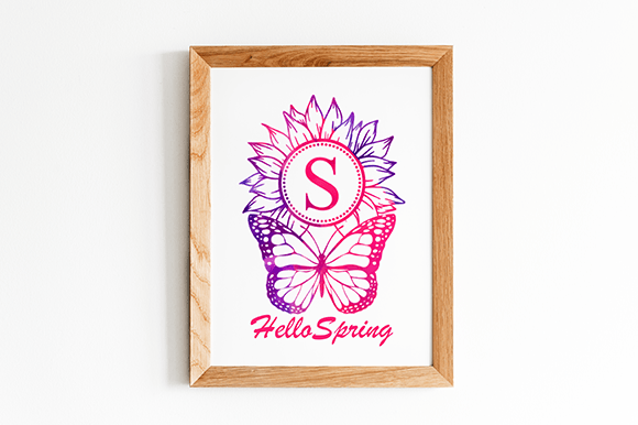 Butterfly Sunflower Monogram Font - Preview 2