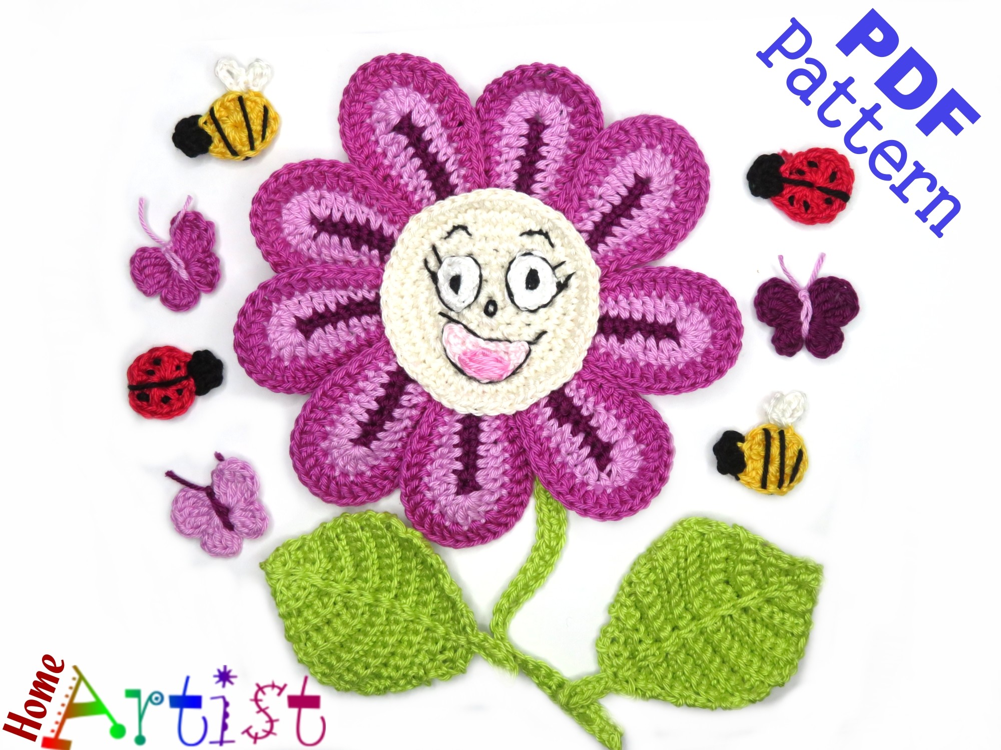 Flower Crochet Applique Pattern