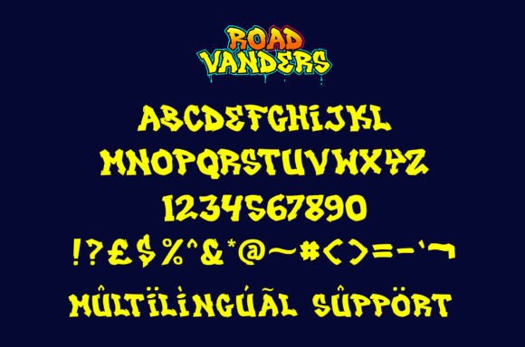 Road Vanders Font PNG with transparent background - Preview 1
