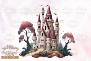 Watercolor Fairy Castle Clipart Graphic by Diceenid · Creative Fabrica