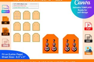 Earring Card Display, Dieline Template