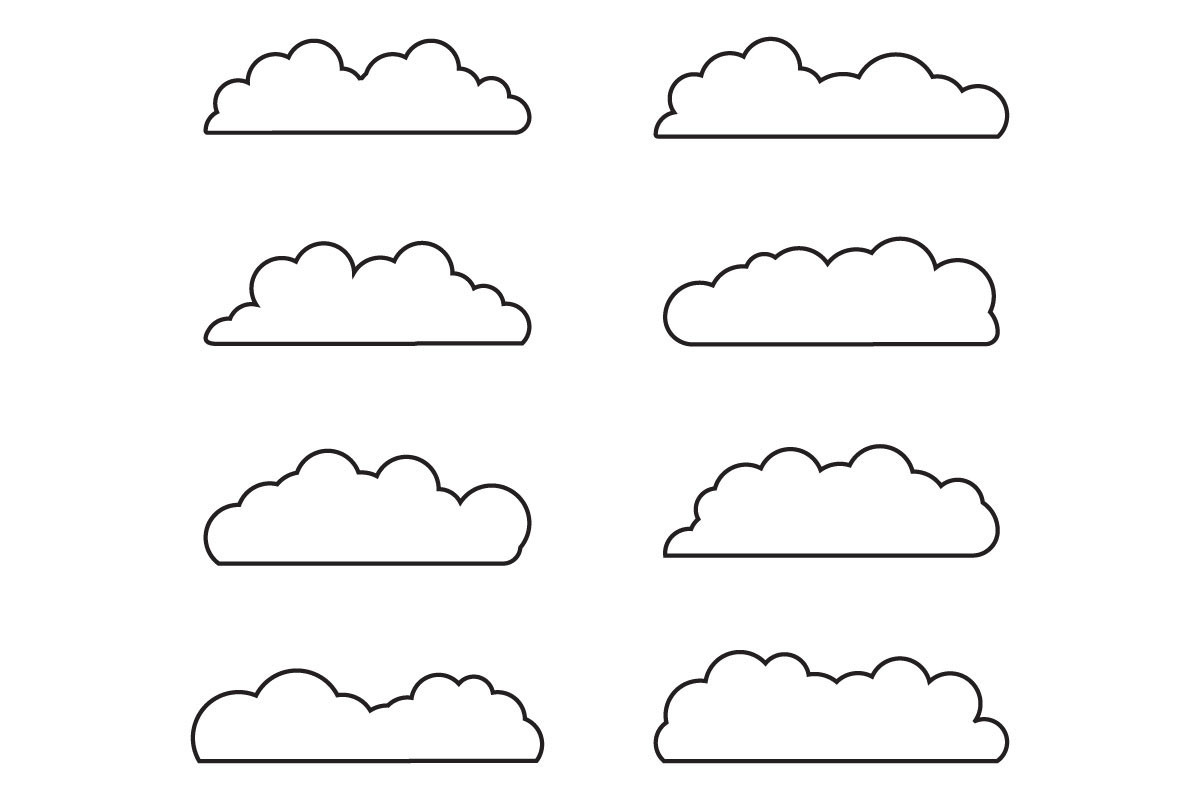 Set of Sky Clouds,weather Icon Vector Graphic by nurearth · Creative ...
