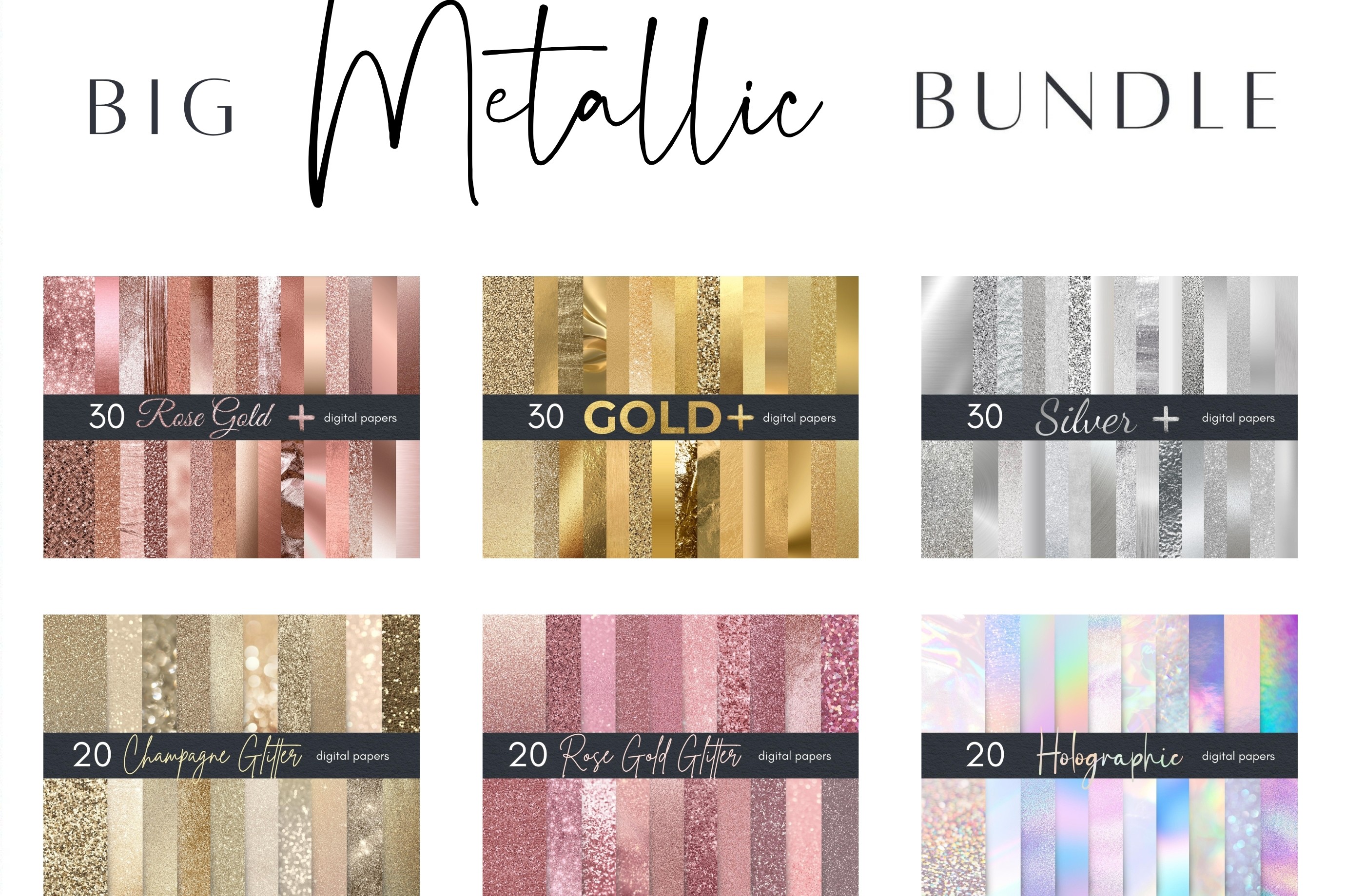 BIG Metallic Digital Paper Bundle