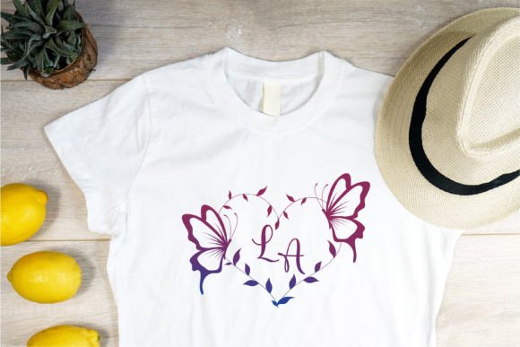 Butterfly Couple Monogram Font PNG with transparent background - Preview 2