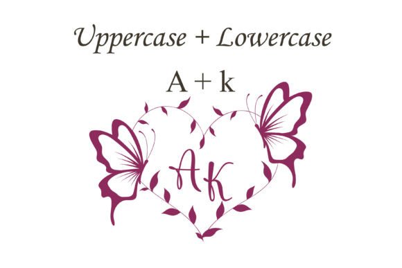 Butterfly Couple Monogram Font PNG with transparent background - Preview 3