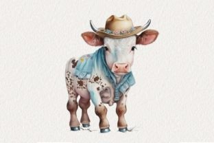 Cow Cowboy Watercolor Clipart Graphic by WaterColorArch · Creative Fabrica