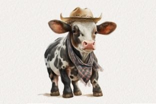 Cow Cowboy Watercolor Clipart Graphic by WaterColorArch · Creative Fabrica