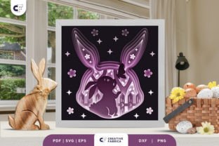 Cute Easter Bunny 3D Shadow Box Paper · Creative Fabrica