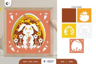 Easter Bunny 3D Shadow Box Paper Cut · Creative Fabrica