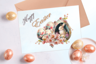 Easter Cute Bunny and Spring Flowers Graphic by iProgramYou Design ...