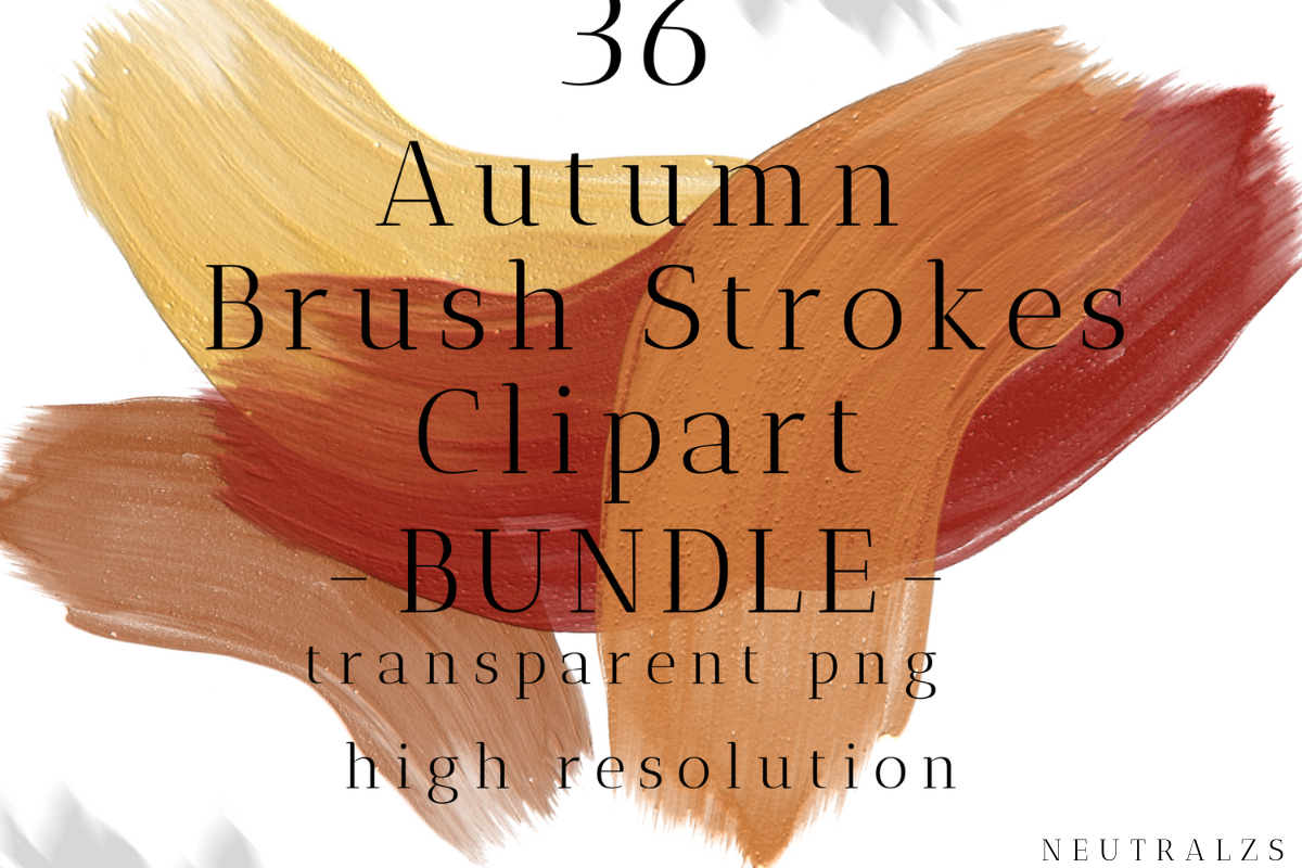 Fall Brush Stroke PNG Clipart Bundle