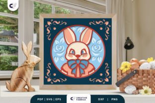 Floral Easter Bunny 3D Paper Cut SVG · Creative Fabrica