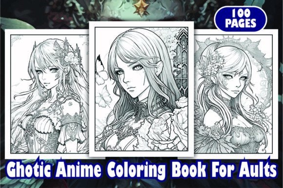 Gothic Anime Coloring Book for Adults