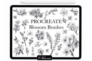 Procreate Floral Blossom Stamp Brushes Graphic by DreanArtDesign ...