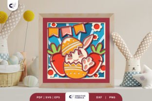 Retro Easter Egg 3D Layered Paper Cut · Creative Fabrica