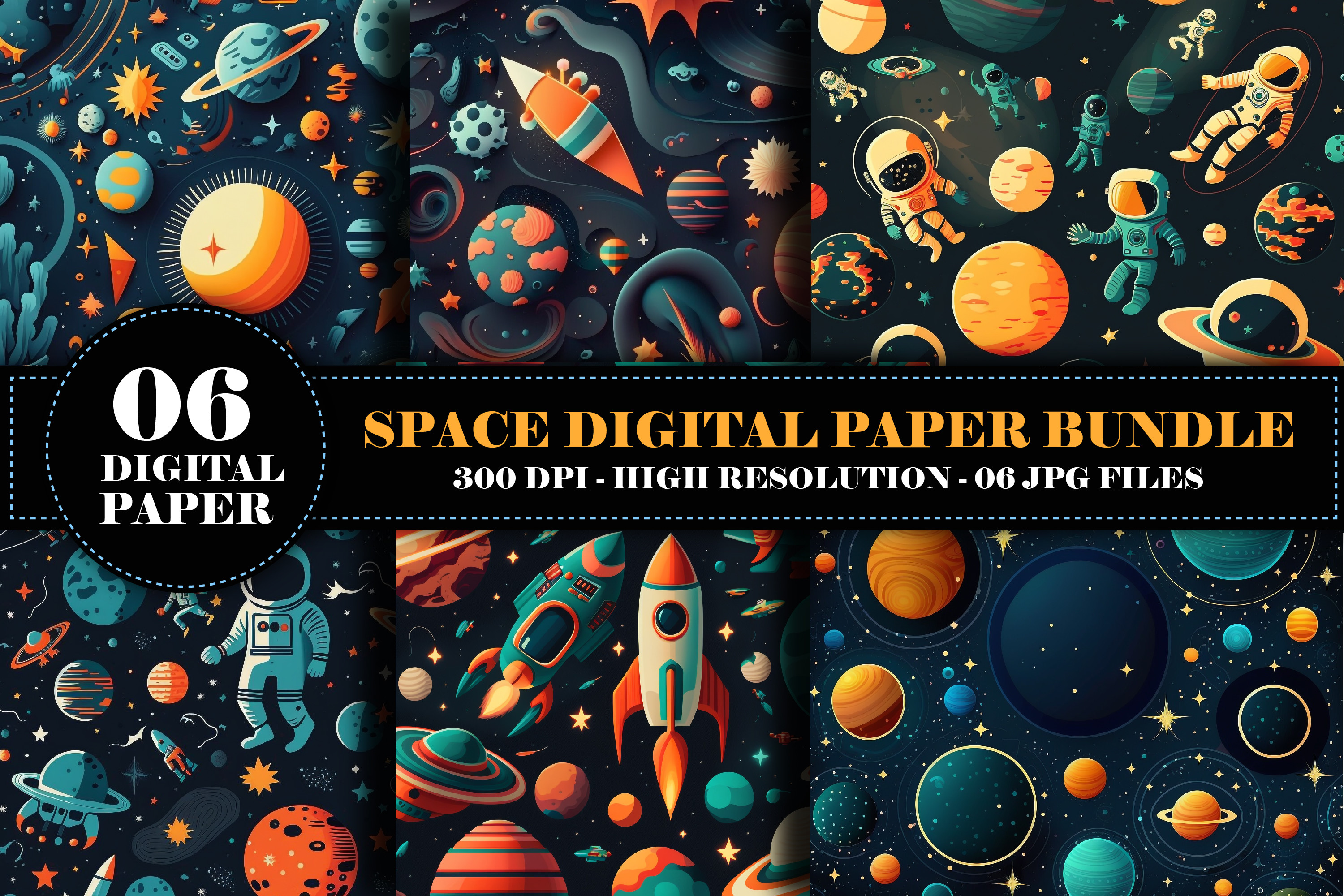 Space Digital Paper Bundle Graphic by Artify Hub Studio · Creative Fabrica