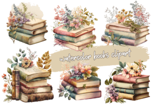Watercolor Books Clipart Graphic by Digital Xpress · Creative Fabrica