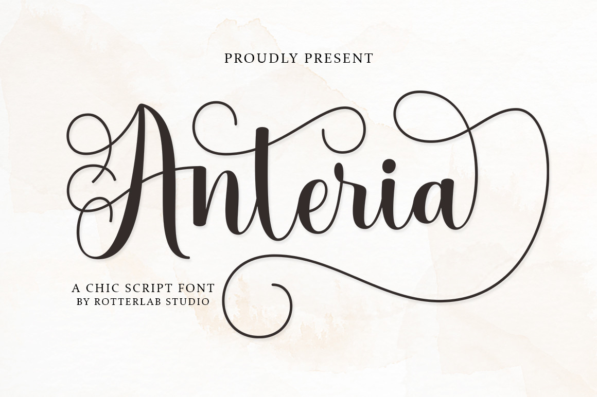Anteria Script font preview — modern connected script for laser cut personalized items